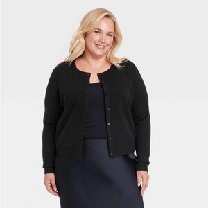 Women's 2XL Black Cozy Knit Cardigan - a New Day™